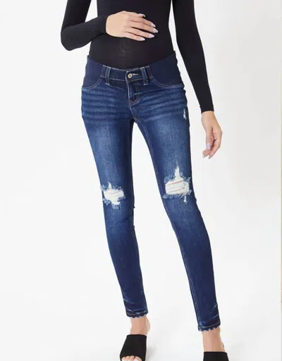 Kancan Maternity Insert Super Skinny Jeans In Dark In Blue