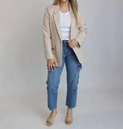 Kancan Medium Wash High Rise Cargo Jeans In Multi