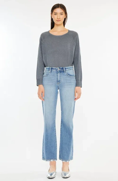 Kancan Melissa High Rise Slim Wide Leg Jeans In Blue
