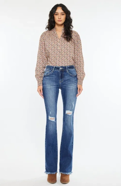 Kancan Mia Essentials Low Rise Baby Bootcut Jeans In Blue