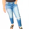 Kancan Mid-rise Boyfriend Denim In Medium Wash In Blue