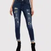 KANCAN MID RISE DISTRESSED ANKLE SKINNY JEAN