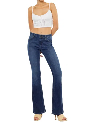Kancan Mid-rise Flare Boot Cut Jeans In Medium Blue - M In Multi