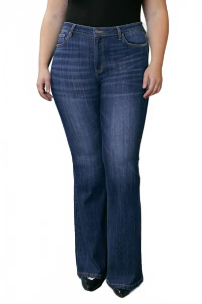 Kancan Mid Rise Flare Jean - Plus In Ashlee In Multi