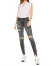 Kancan Coranne Mid Rise Super Skinny Jeans In Gray