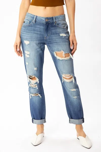 Kancan Midrise Boyfriend Jeans In Blue