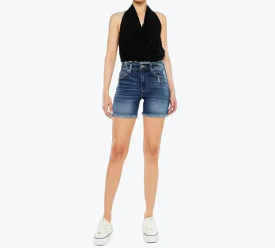 Kancan Bellini High Rise Shorts In Medium Wash In Blue