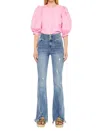 Kancan Miranda Ultra High Rise Flare Jeans In Medium Wash In Multi