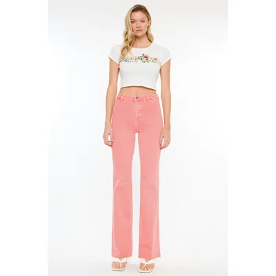Kancan Misty Ultra High Rise Flare Jeans In Pink
