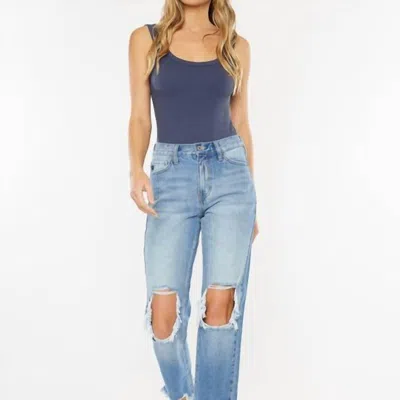 Kancan Mom Jean High Waist Relaxed Thigh In Blue