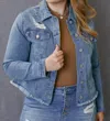 Kancan Mona Denim Jacket In Blue
