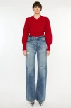 Kancan Ultra High Rise 90's Flare Jean In Medium Wash In Blue