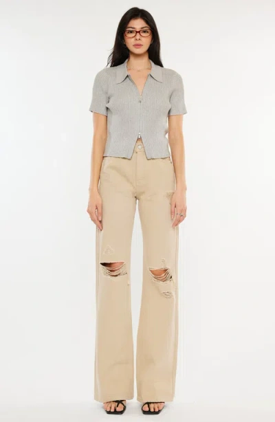 Kancan Montana Ultra High Rise 90's Flare Jeans In Brown