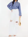 Kancan Montana Ultra High Rise 90's Flare Jeans In White In White