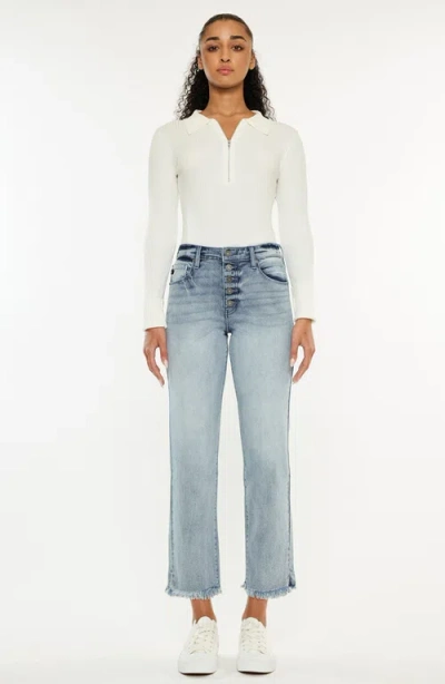 Kancan Morgana Essentials High-rise Straight-fit Jeans In Blue