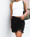 Kancan Nelson Cross Front Denim Short In Black