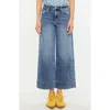 Kancan Nessa High Rise Crop Wide Leg Jeans In Blue