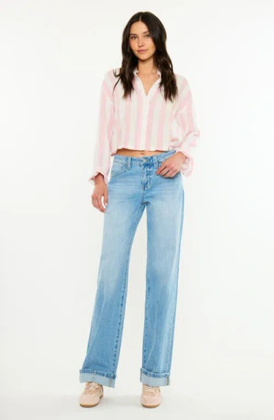 Kancan Nina 90s Low Rise Loose Baggy Jeans In Blue