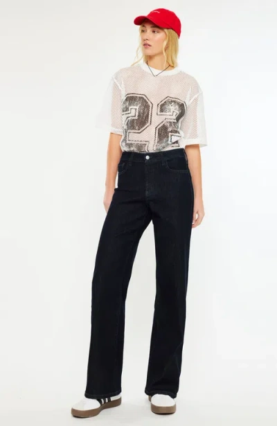 Kancan Norie High Rise Wide Leg Jeans In Black