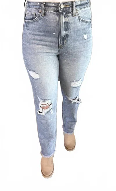 Kancan Oceane High Rise Slim Straight Jeans In Blue