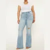 Kancan Odie High Rise Flare Jeans In Light Wash