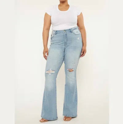 Kancan Odie High Rise Flare Jeans In Light Wash