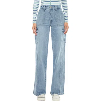 Kancan Oliwia High Rise Wide Skater Fit Jeans In Blue