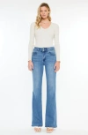 Kancan Onyx Essentials Ultra High Rise Wide Flare Jeans In Blue
