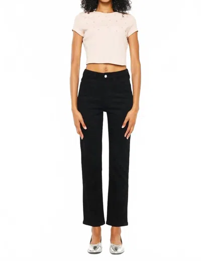 Kancan Open Pack High Rise Slim Straight Jeans In Black