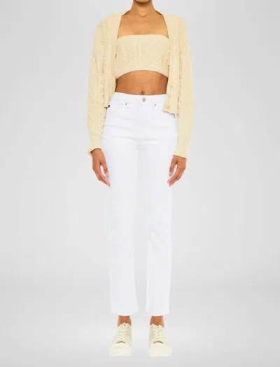Kancan Open Pack High Rise Slim Straight Jeans In White