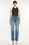 Kancan Ophelia High Rise True Straight Leg Jeans In Blue