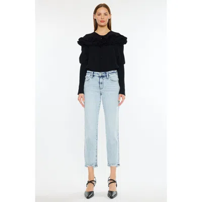 Kancan Pam Essentials Mid Rise Crop Straight Jeans In Black