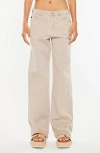Kancan Penny Low Slung Baggy Jeans In Neutral