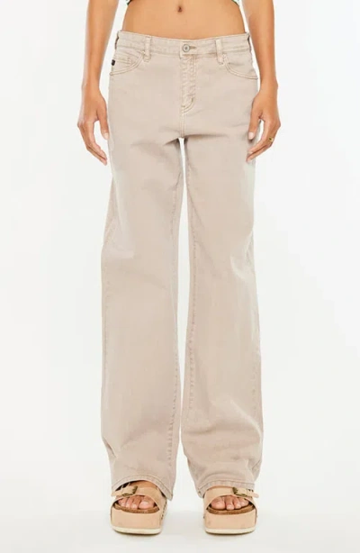 Kancan Penny Low Slung Baggy Jeans In Neutral