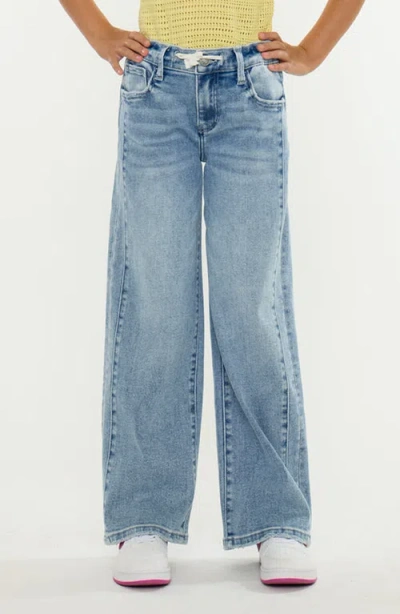 Kancan Kids'  Peyton Low Slung Wide Leg Jeans In Blue