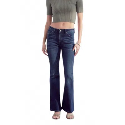Kancan Piper Mid Rise Bootcut Petite Jeans In Dark Wash In Blue