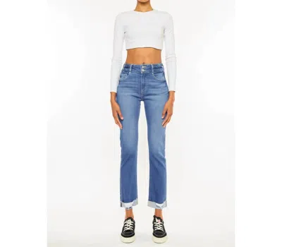 Kancan Plus Mom Jeans In Medium Wash In Multi