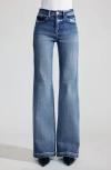 Kancan Premier Nessa Premier High Rise Wide Flare Jeans In Medium Wash