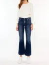 Kancan Pretty Petite Button Fly Jean In Medium Wash In Blue
