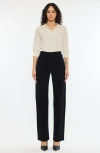 Kancan Princess High Rise True Straight Leg Jeans In Black