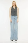 Kancan Princess High Rise True Straight Leg Jeans In Blue