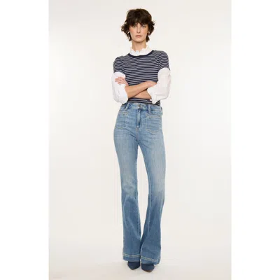 Kancan Rachel High Rise Flare Jeans In Blue