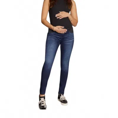 Kancan Rem Side Panel Maternity Skinny Jeans In Dark In Blue
