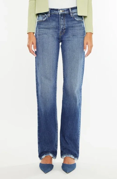 Kancan Rowan Premier Mid Rise Baggy Jeans In Blue