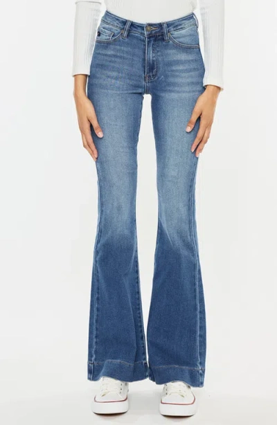Kancan Roxanne High Rise Flare Jeans In Medium Wash