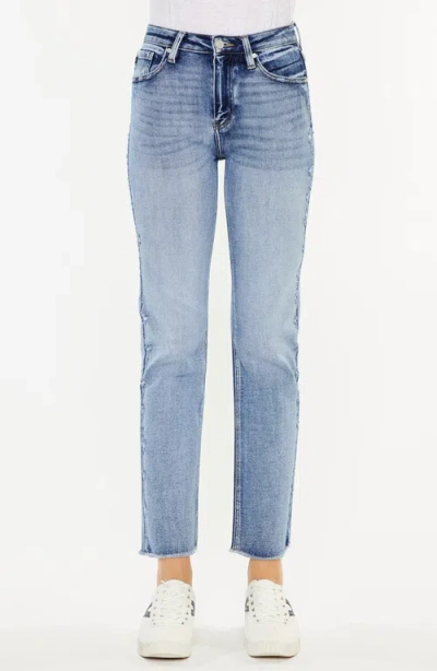 Kancan Sadie High Rise Straight Leg Jeans In Medium Wash