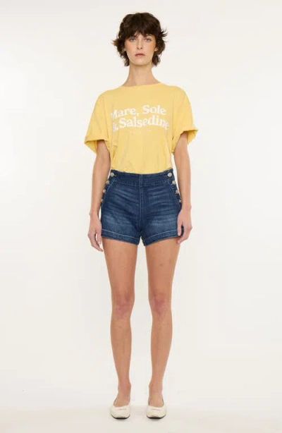 Kancan Sallie High Rise Shorts In Blue