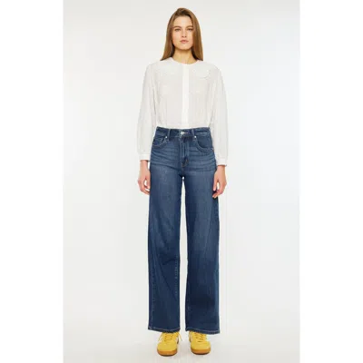 Kancan Samara High Rise Wide Leg Jeans In Blue