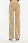 Kancan Saturn Ultra High Rise Wide Leg Corduroy Pants In Nude
