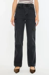 Kancan Semarea Ultra High Rise 90's Straight Leg Jeans In Black